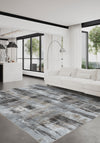 Brianna Grey Abstract Washable Rug