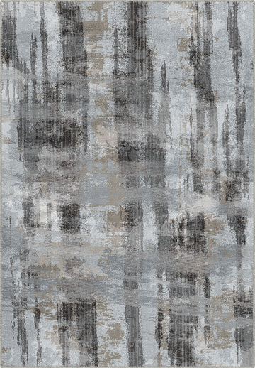 Brianna Grey Abstract Washable Rug