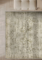 Hudson Green Beige Medallion Washable Rug