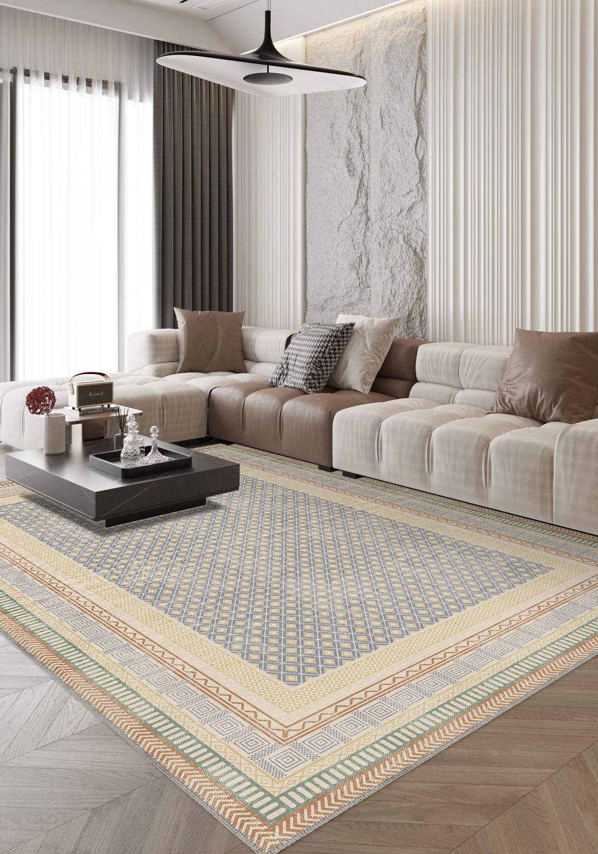 Wynn Colourful Bordered Rug