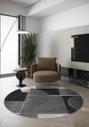Peyton Geometric Black and White Rug
