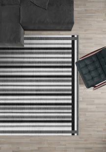 Maris Black and White Modern Rug