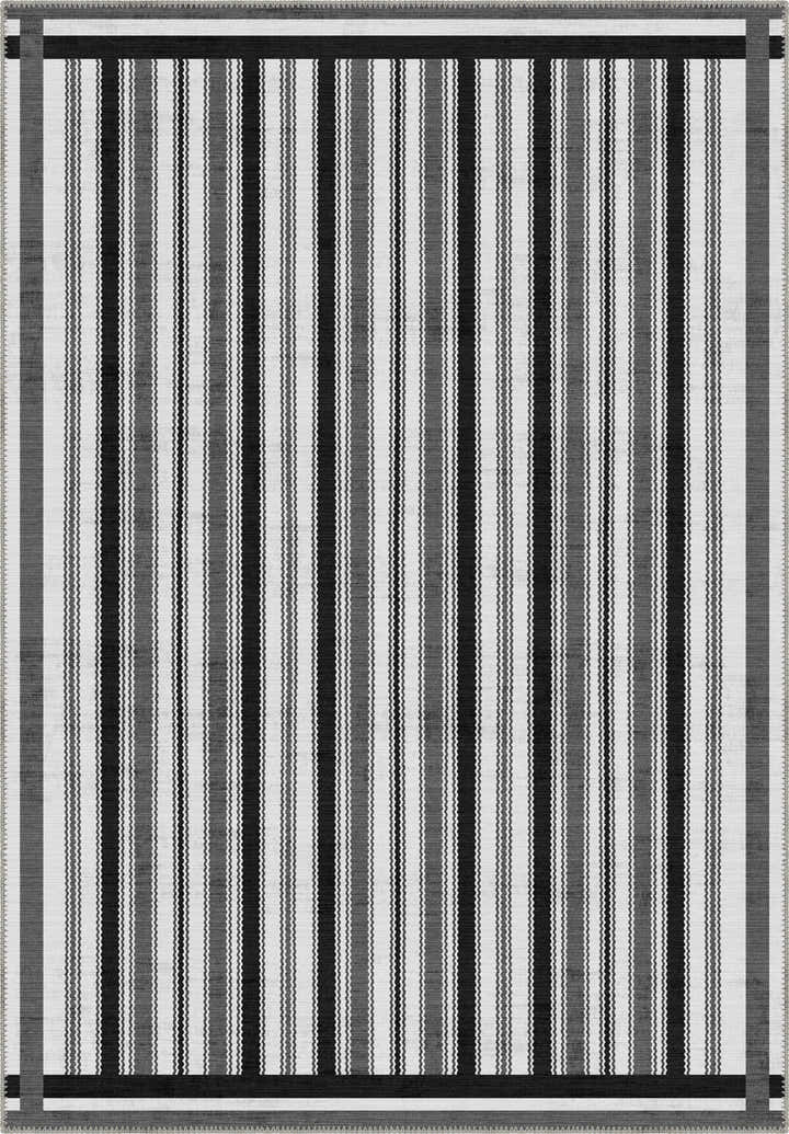 Maris Black and White Modern Rug