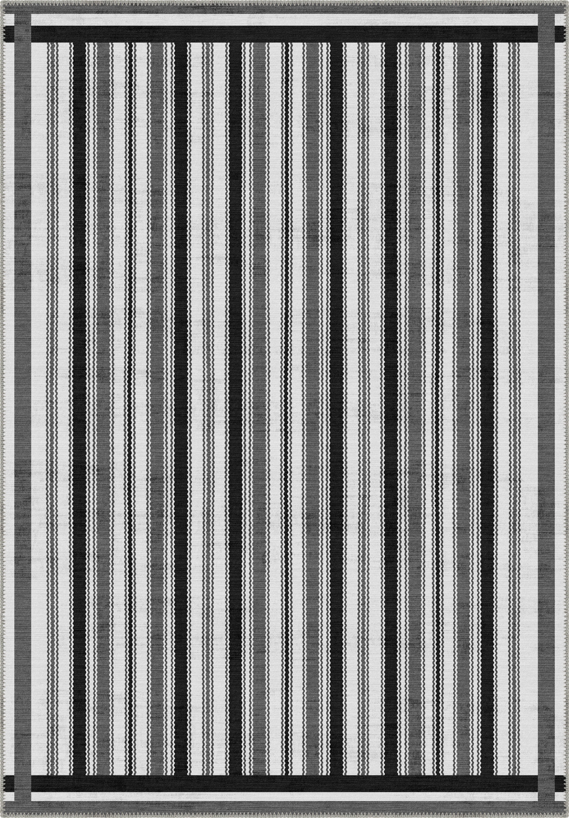 Maris Black and White Modern Rug