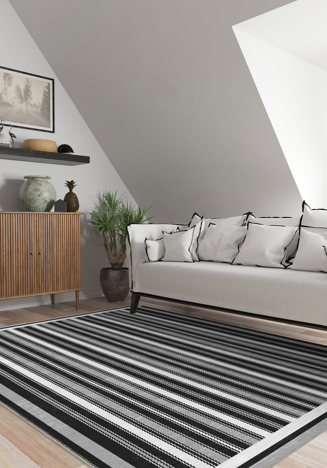 Maris Black and White Rug