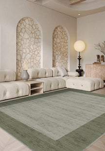 Savannah Bordered Green Rug