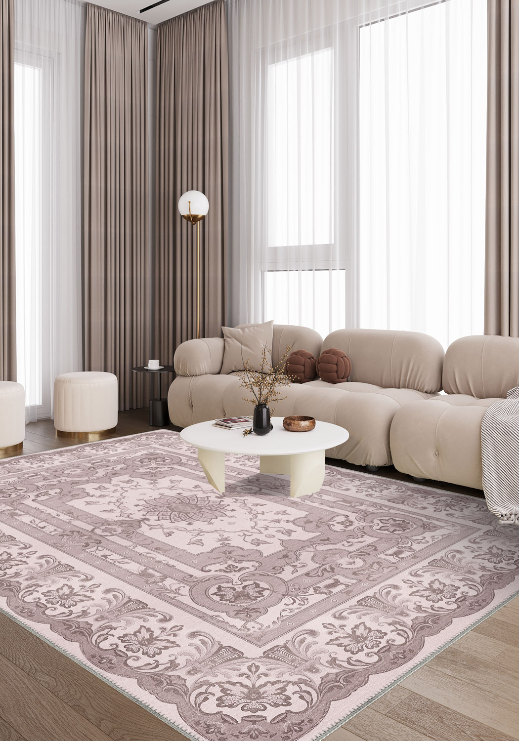 Dorian Washable Pink Rug