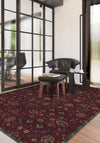 Perelith Burgundy Floral Rug