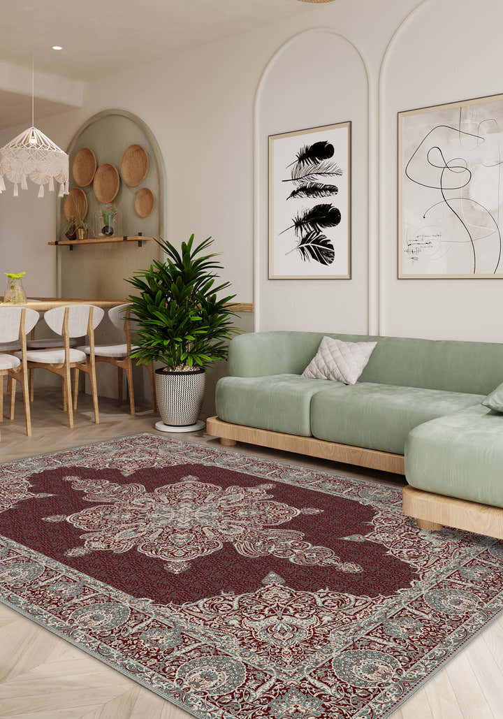 Farinda Burgundy Persian Rug