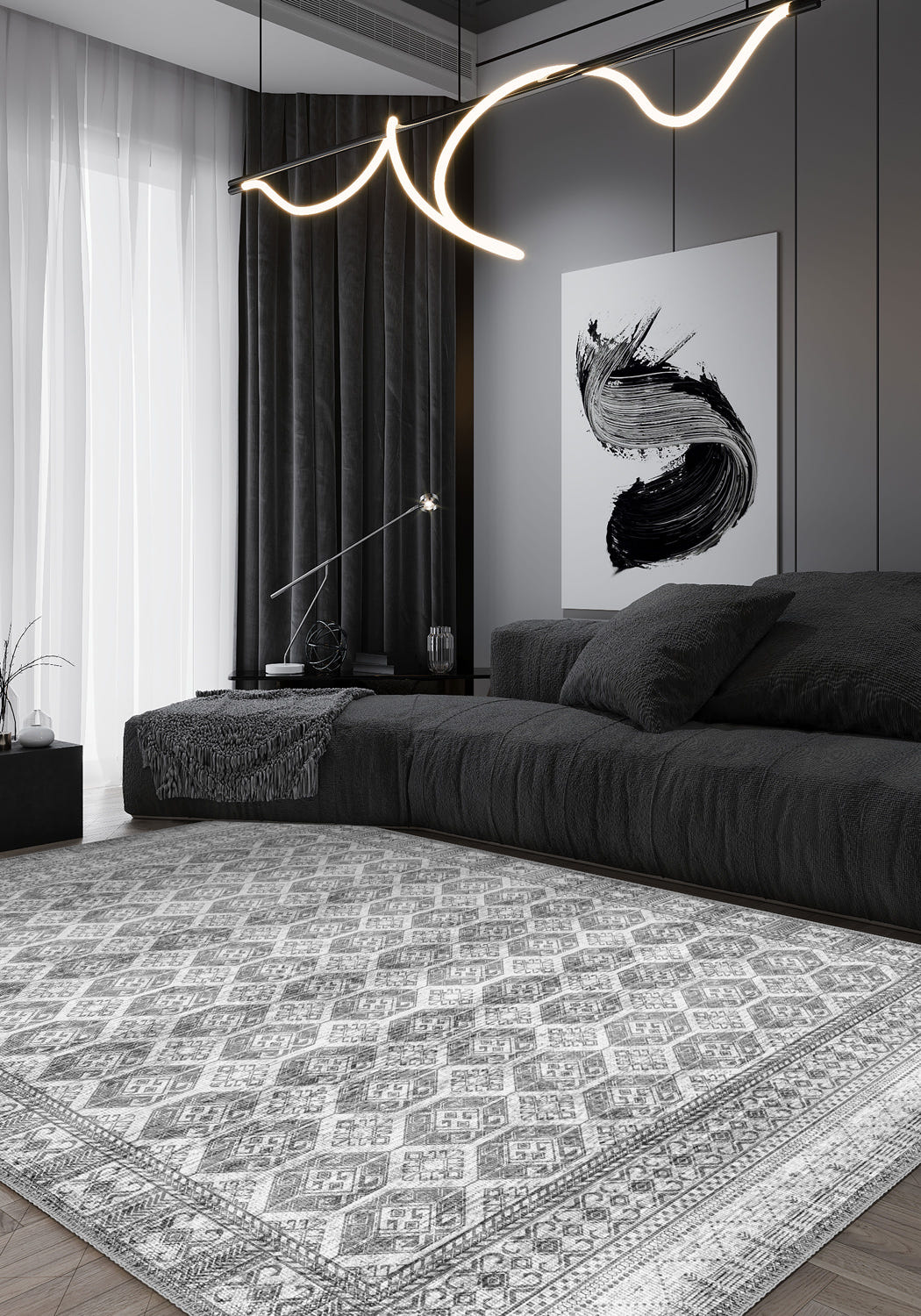 Larona Grey Distressed Rug