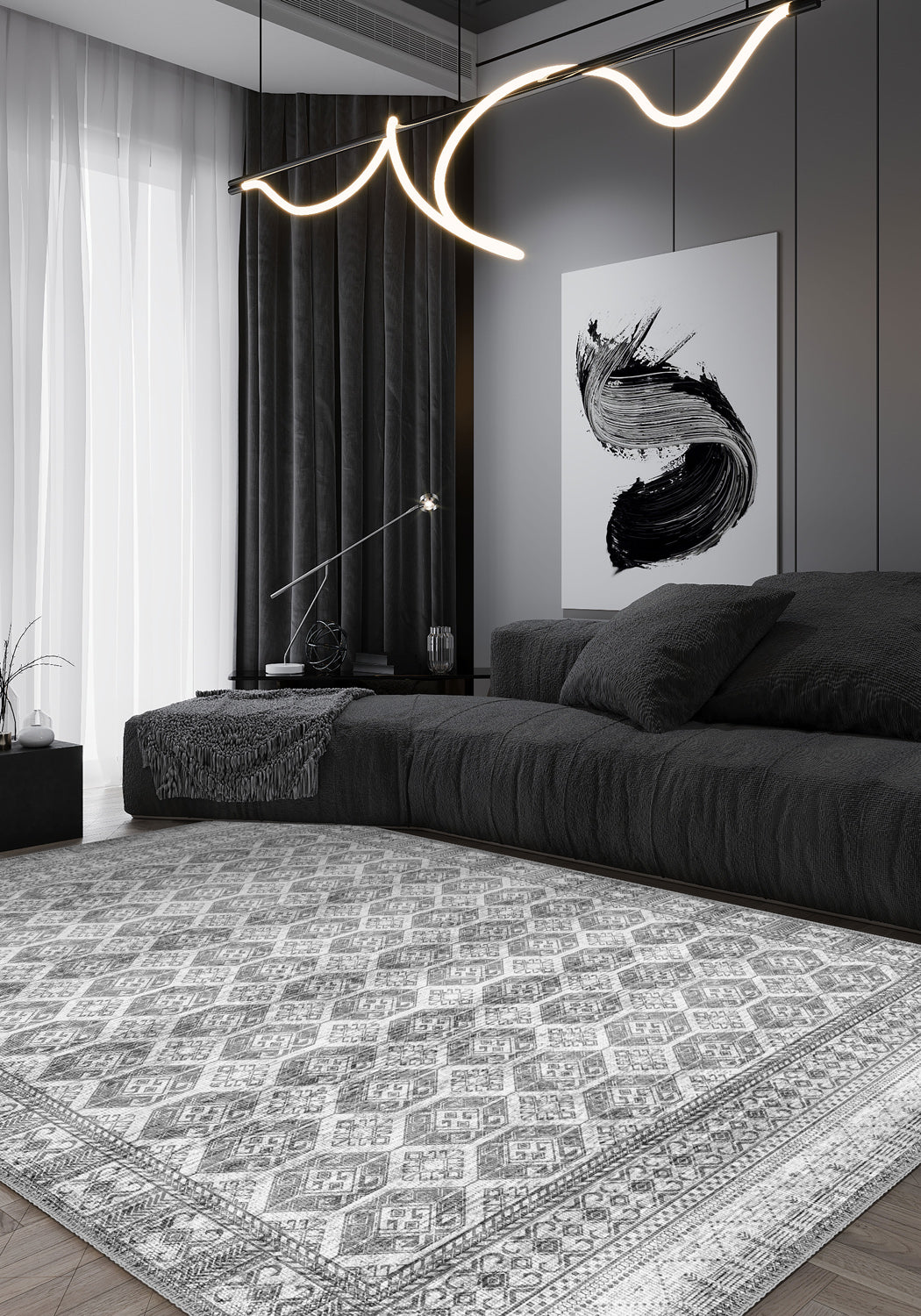 Larona Grey Distressed Rug