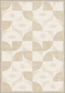 Ondara Cream Geometric Washable Rug