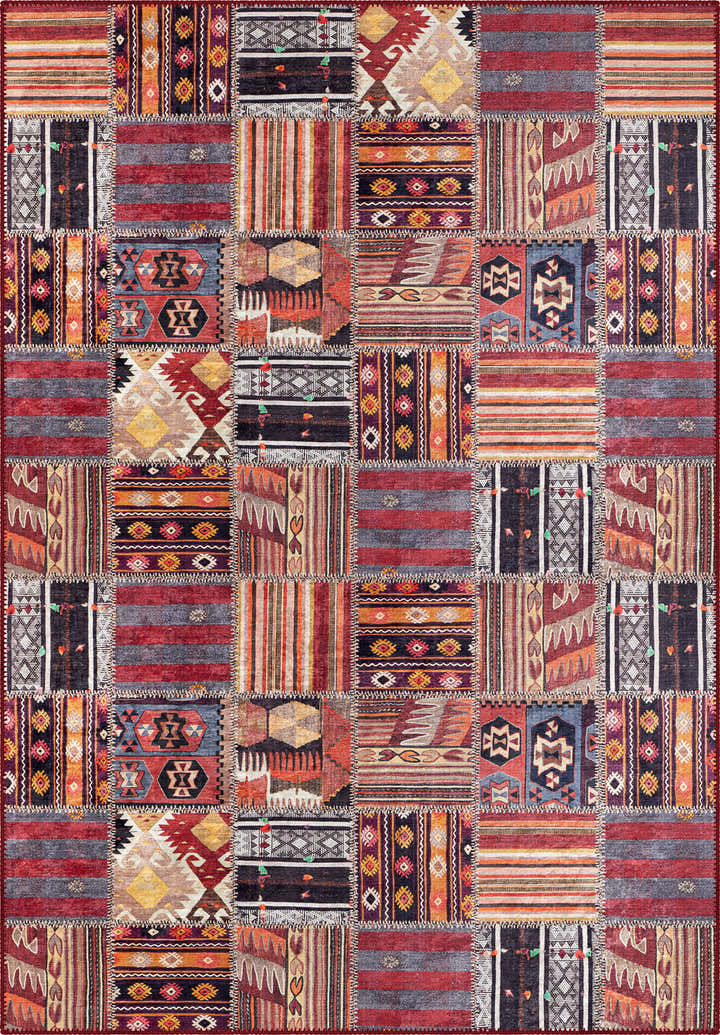 Isla Colourful Patchwork Washable Rug
