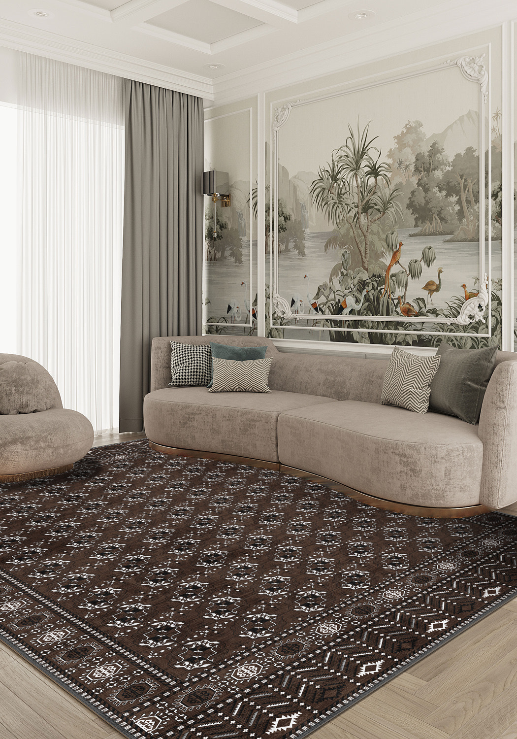 Bokhara rug for living room.