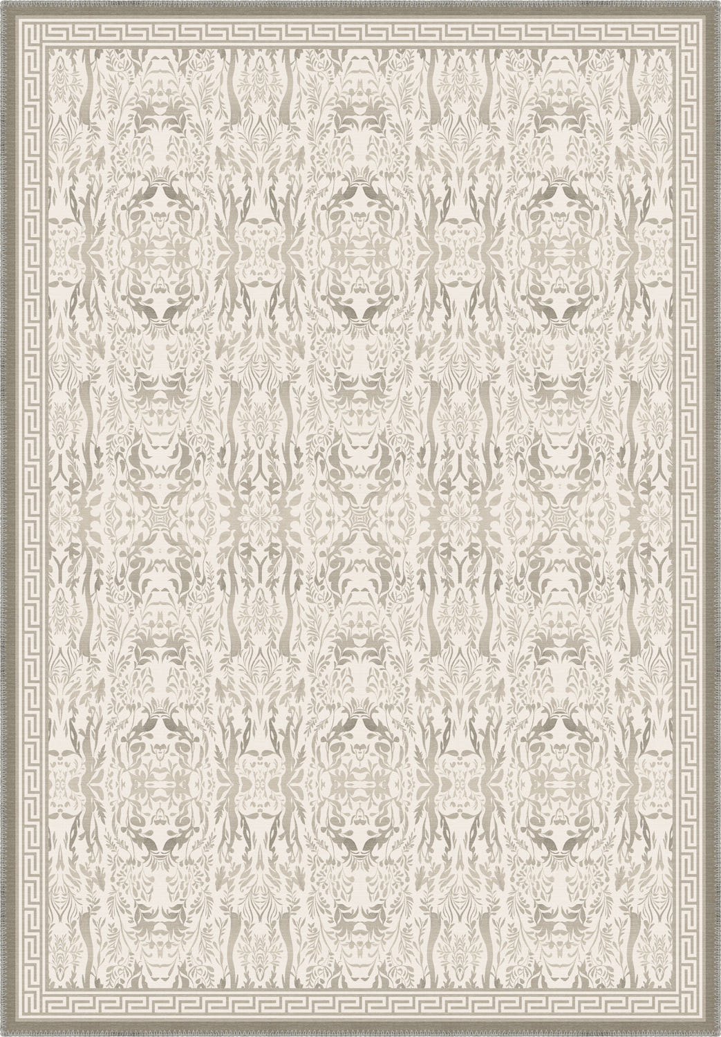Aveline Beige Distressed Foliage Rug