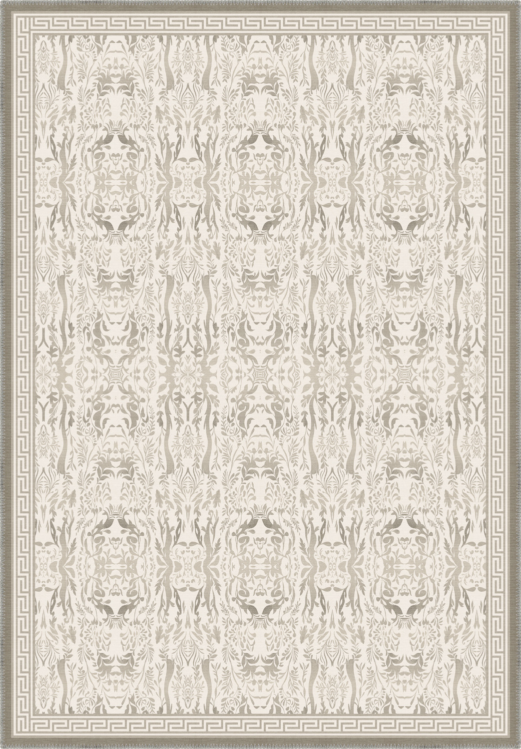Aveline Beige Distressed Foliage Rug