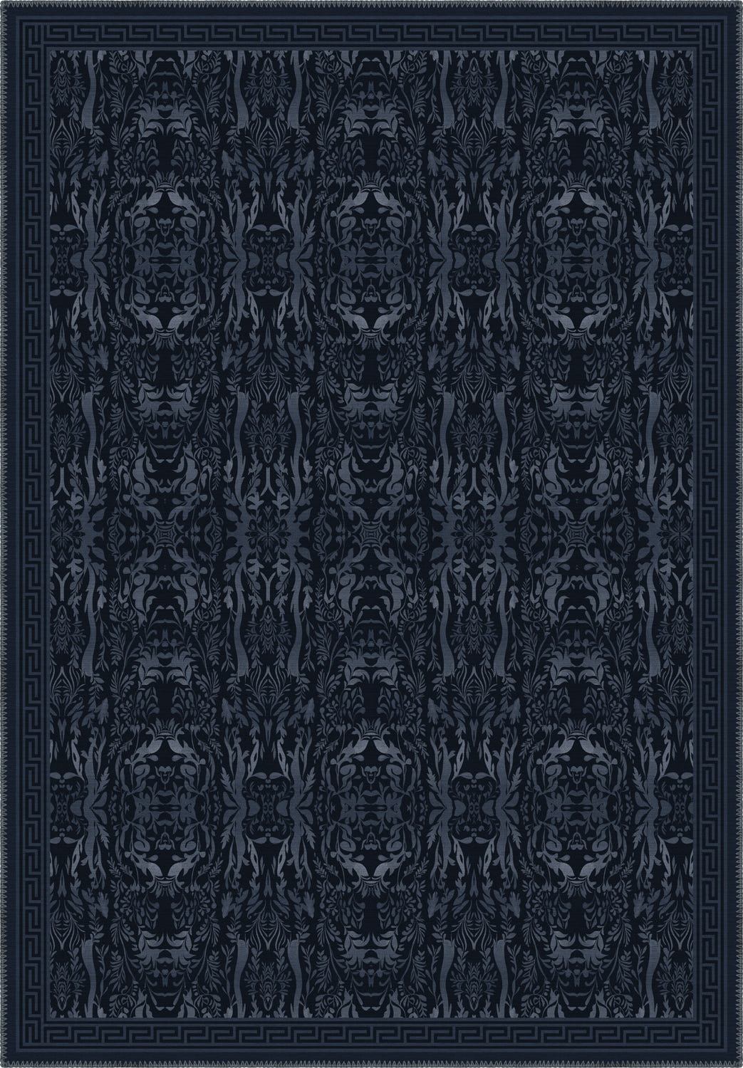 Aveline Deep Navy Damask Rug