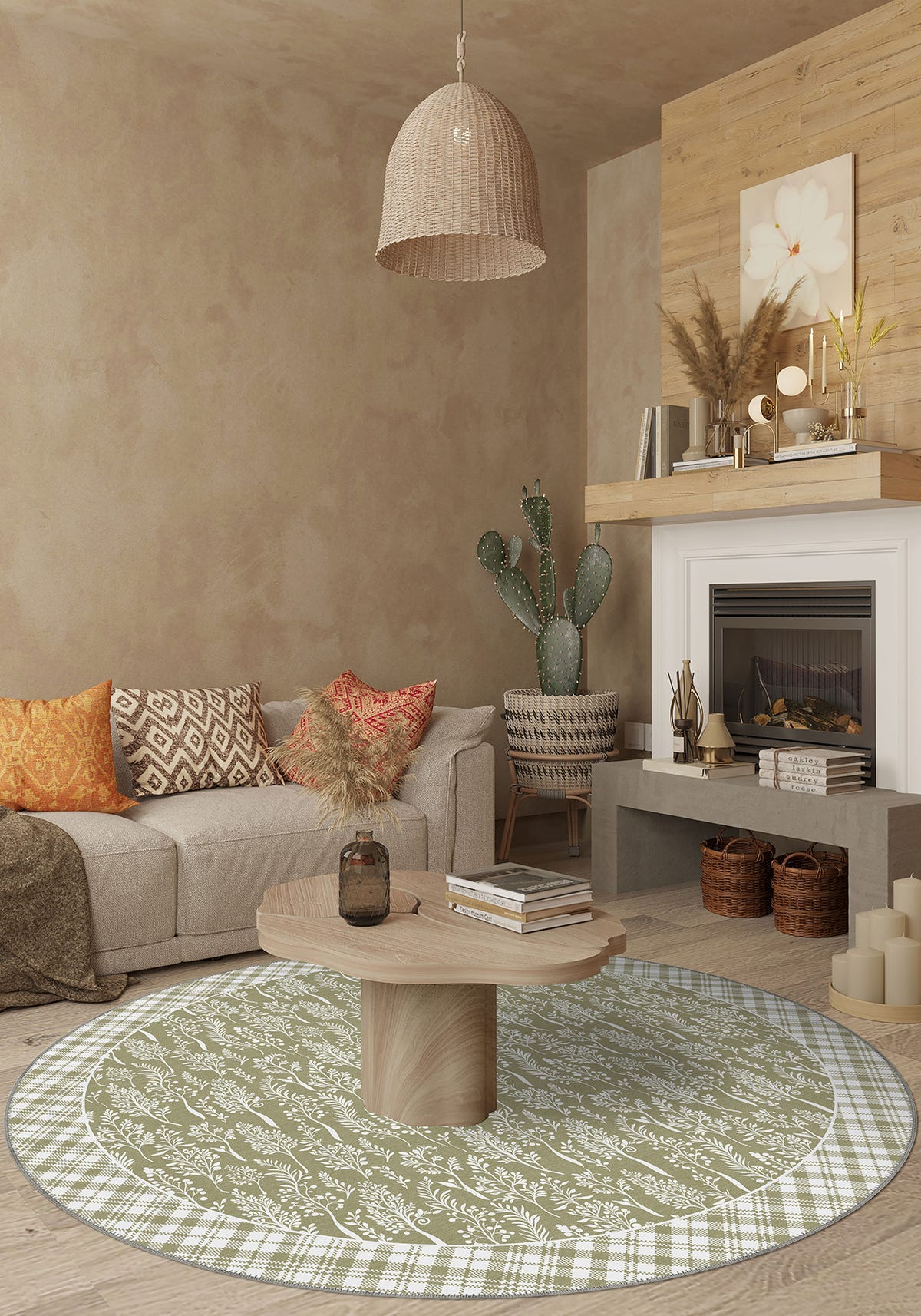 Alder Floral Sage Green Rug