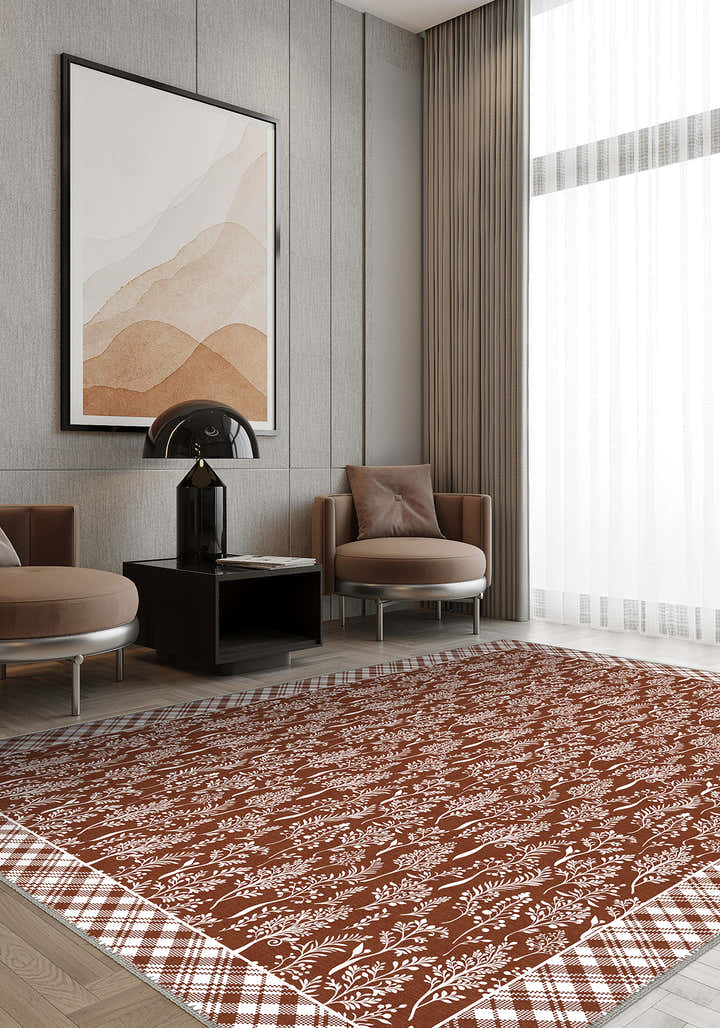 Alder Floral Terracotta Rug