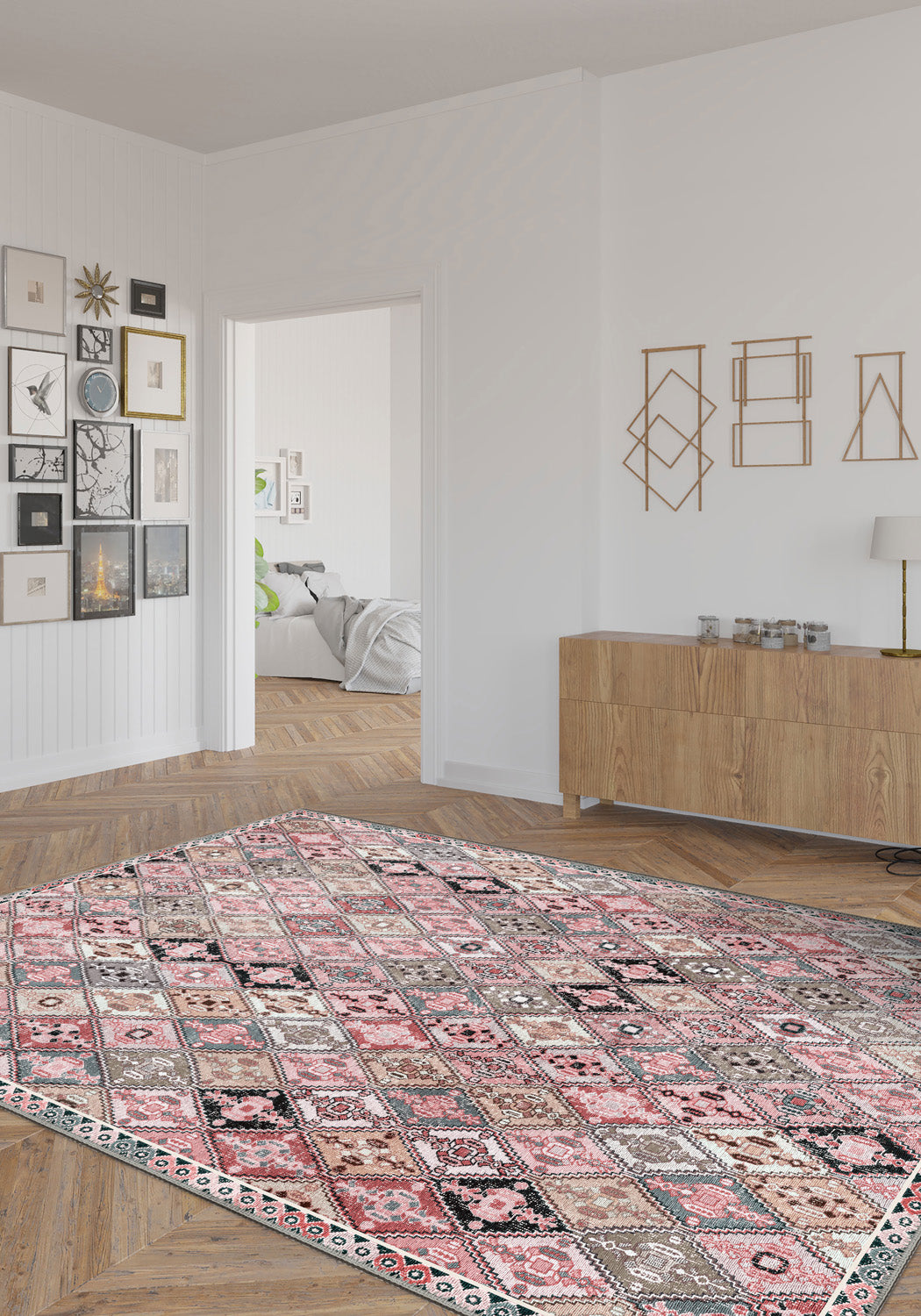 Romilly Pink Tribal Kilim Rug