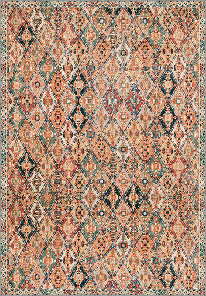 Romilly Colourful Ethnic Washable Rug