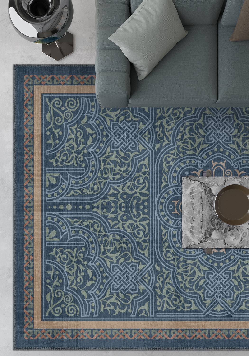 Ronan Blue Celtic Rug