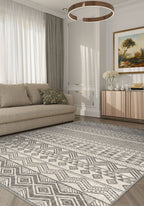 Cream grey scandinavian rug for living room