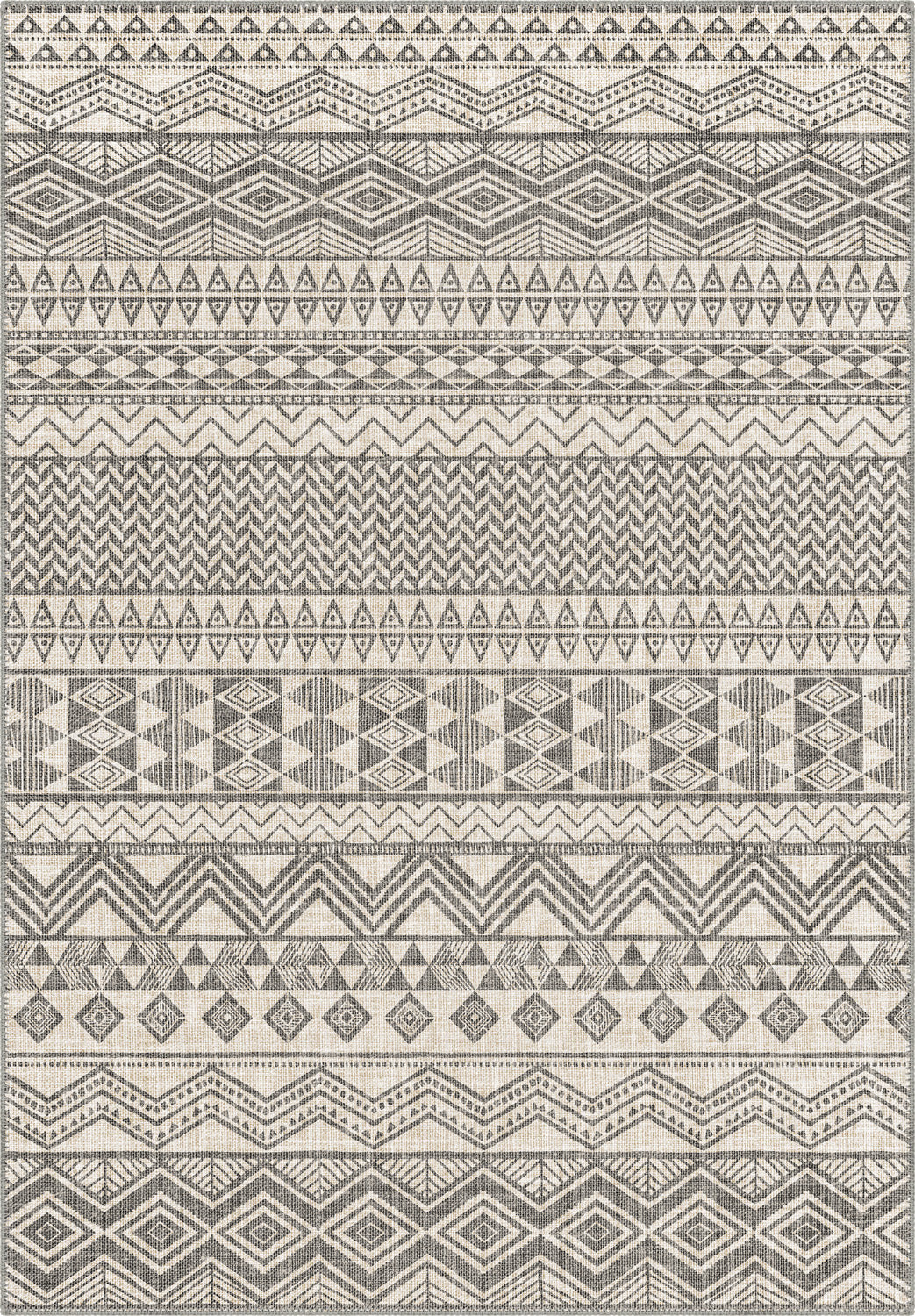 Naya Geometric Scandi Rug | Beige Grey Rug for Living Room – Rugette