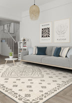White scandi rug for living room.