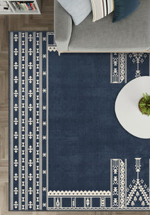 Kora Navy Scandi Rug
