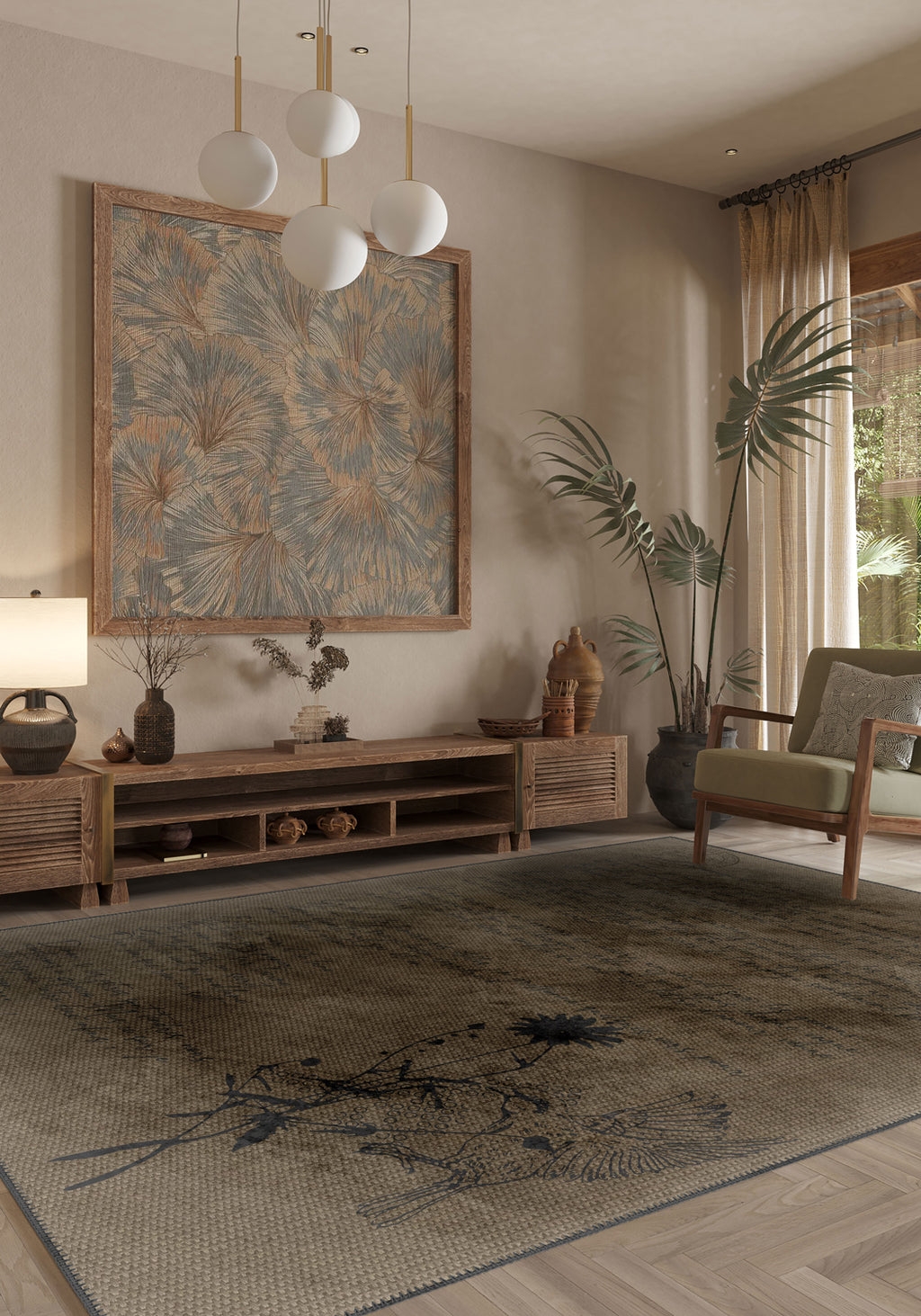 Marceau Brown Document Rug