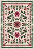Colorful floral turkish rug for living room.