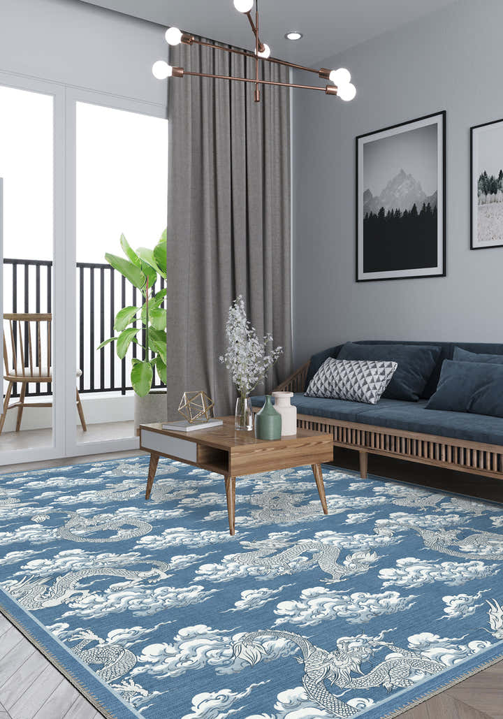 Kaien Blue Dragon Rug