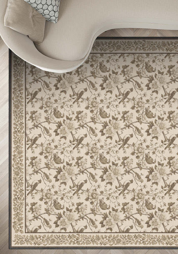 Isolde Taupe Bird Rug