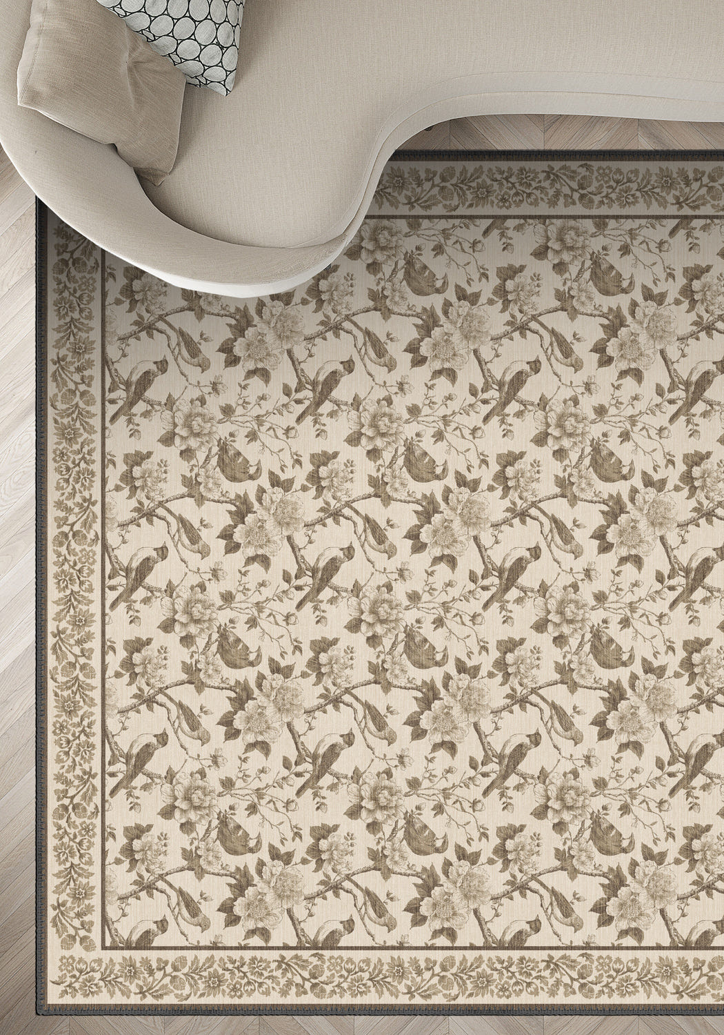 Isolde Taupe Bird Rug