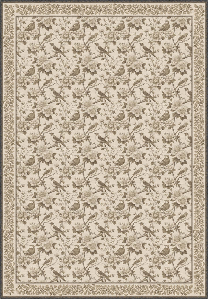 Isolde Taupe Bird Rug