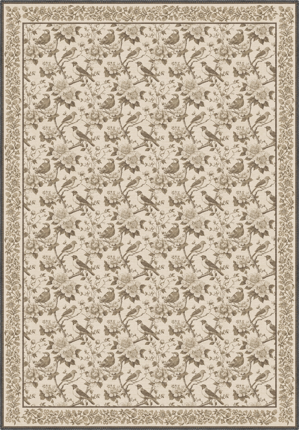 Isolde Taupe Bird Rug