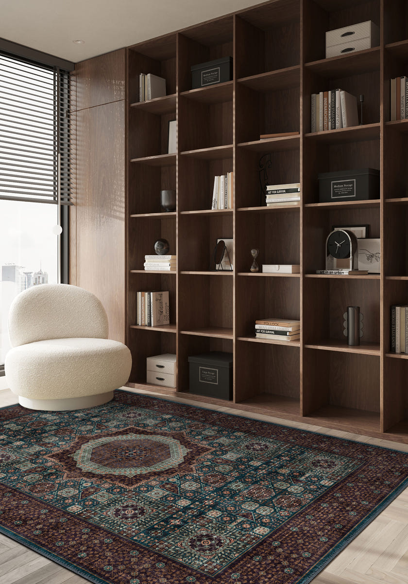 Yasmin Teal Mamluk Rug