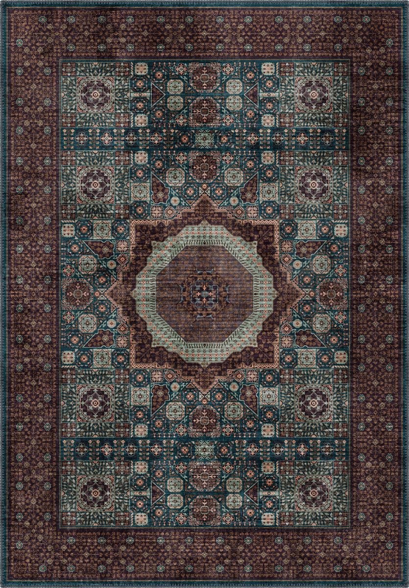 Yasmin Teal Mamluk Rug