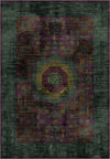 Teal and purple vintage rug for living room.