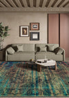 Aeron Teal Industrial Rug