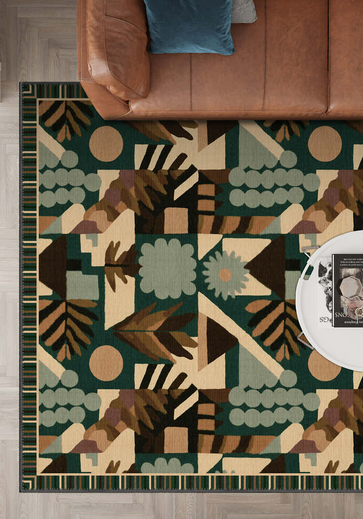 Zinnia Green Bauhaus Rug