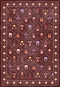 Burgundy Floral rug for living room.