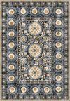Blue ethnic rug for living room.