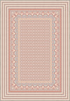Geometric pink rug for nursery.