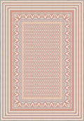 Geometric pink rug for nursery.