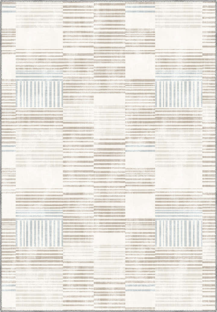 Modern minimalist rug in cream tones.