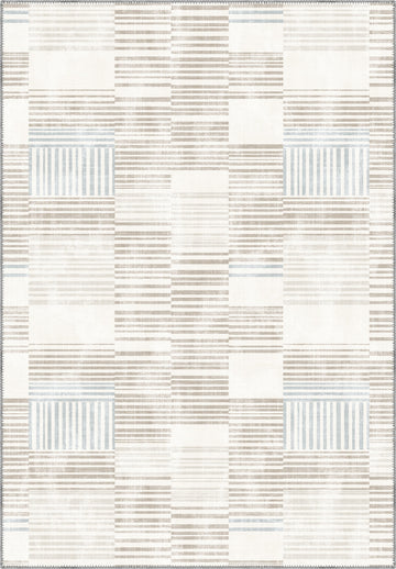 Modern minimalist rug in cream tones.