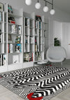 Black and white zebra rug for living room.