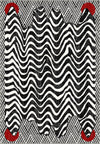 Black and white zebra rug for modern spaces.